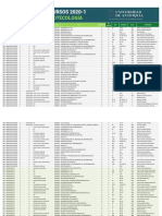 Programación de Cursos - Archivística y Bibliotecología 2020-1