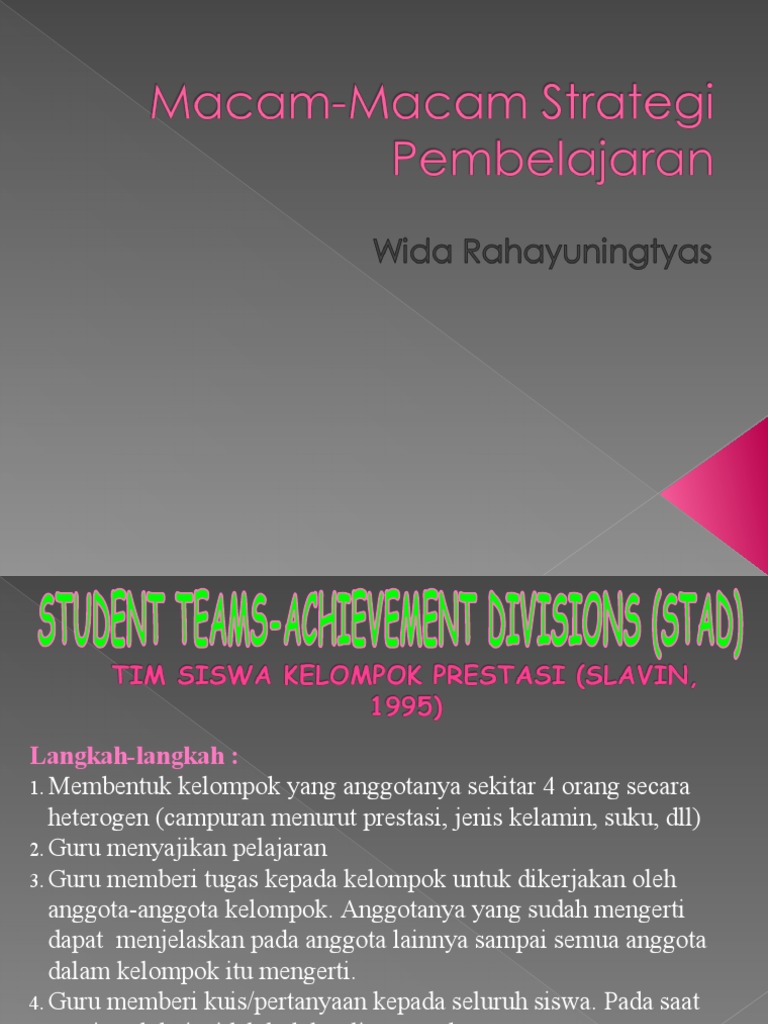 Pert 8 macam macam strategi pembelajaran 6 metode pdf