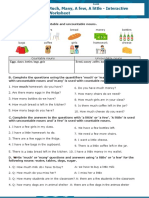 Much, Many, A Few, A Little - Interactive Worksheet: Esl / Efl Resour Ces