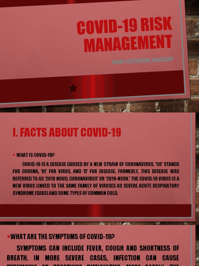 Covid-19 Risk Management: Saint Catherine Academy | PDF | Influenza ...