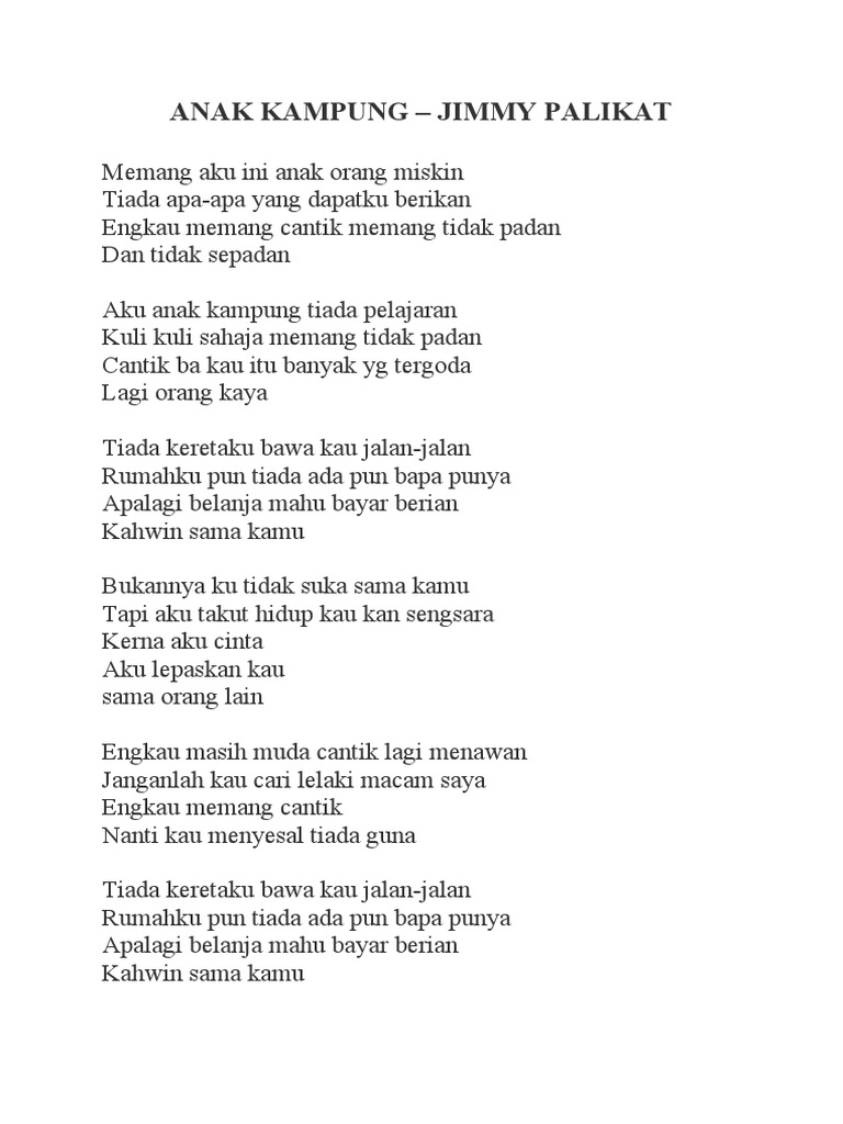 Lirik Lagu Nyanyian Solo 2020 Pdf