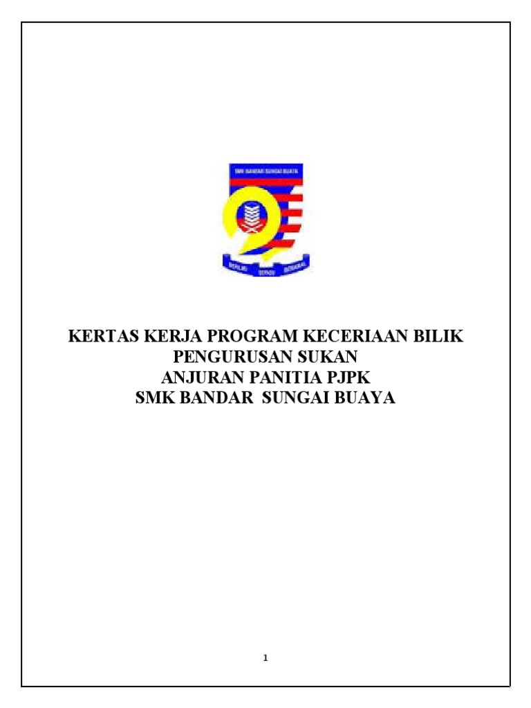 Kertas Kerja Keceriaan Bilik Pengurusan Sukan  PDF