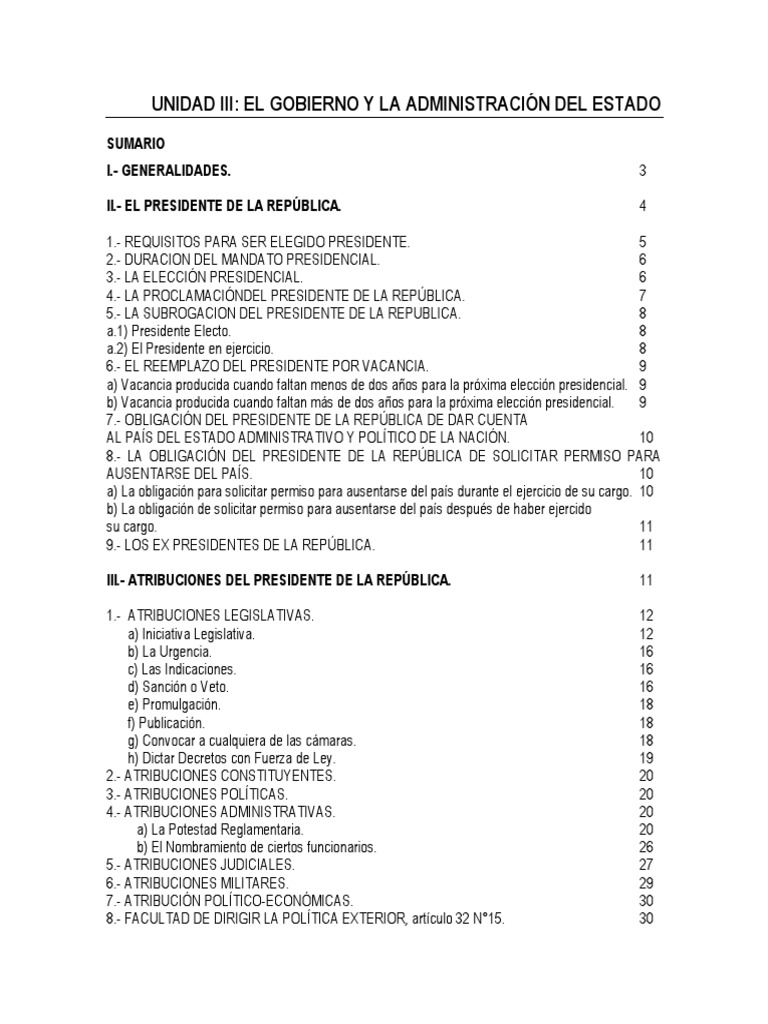 Gobierno y Administración del Estado | PDF | Presidentes de los Estados ...