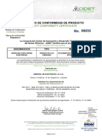 Certificado 06033 PERNO DE OJO CERRADO