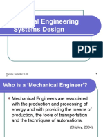 Mechanical Engineering Systems Design: Thursday, September 10, 20 20 1