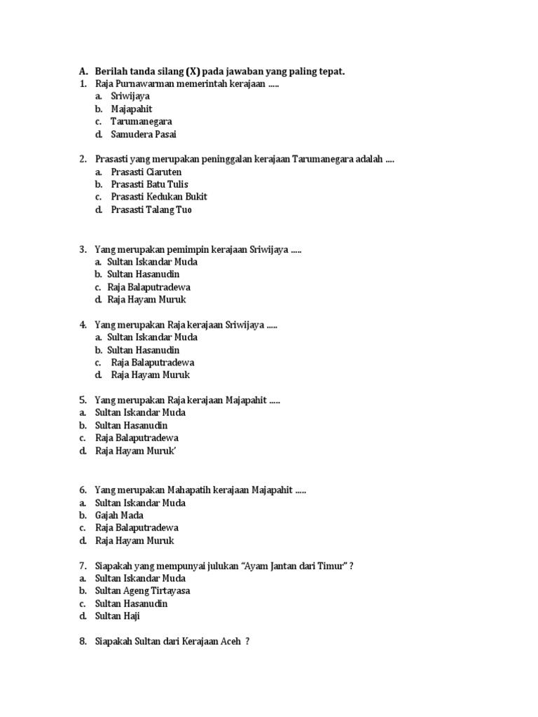 Soal Kelas 4 Uh Tematik Uas