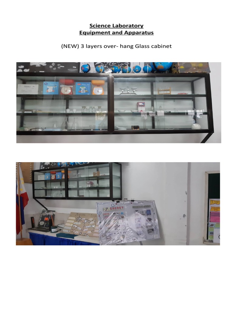 (NEW) 3 Layers Over-Hang Glass Cabinet: Science Laboratory Equipment ...