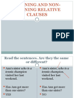 Defining and Non-Defining Relative Clauses