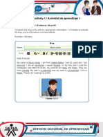 Learning Activity 1 / Actividad de Aprendizaje 1: Evidence: My Profile / Evidencia: Mi Perfil