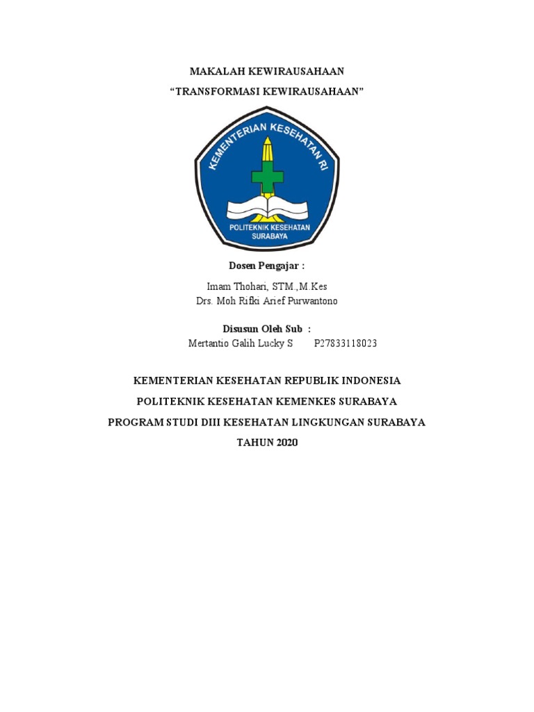 Makalah Kewirausahaan Transformasi Kewirausahaan Docx