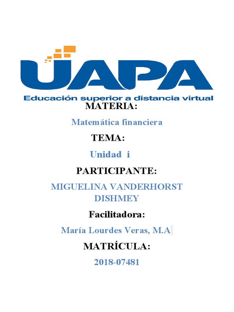 Matematica Financiera 1 | PDF | Business | Enseñanza de matemática