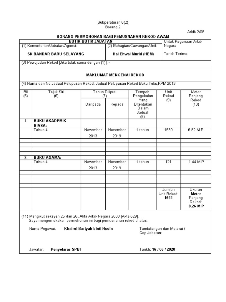Borang Permohonan Arkib 208 Pdf