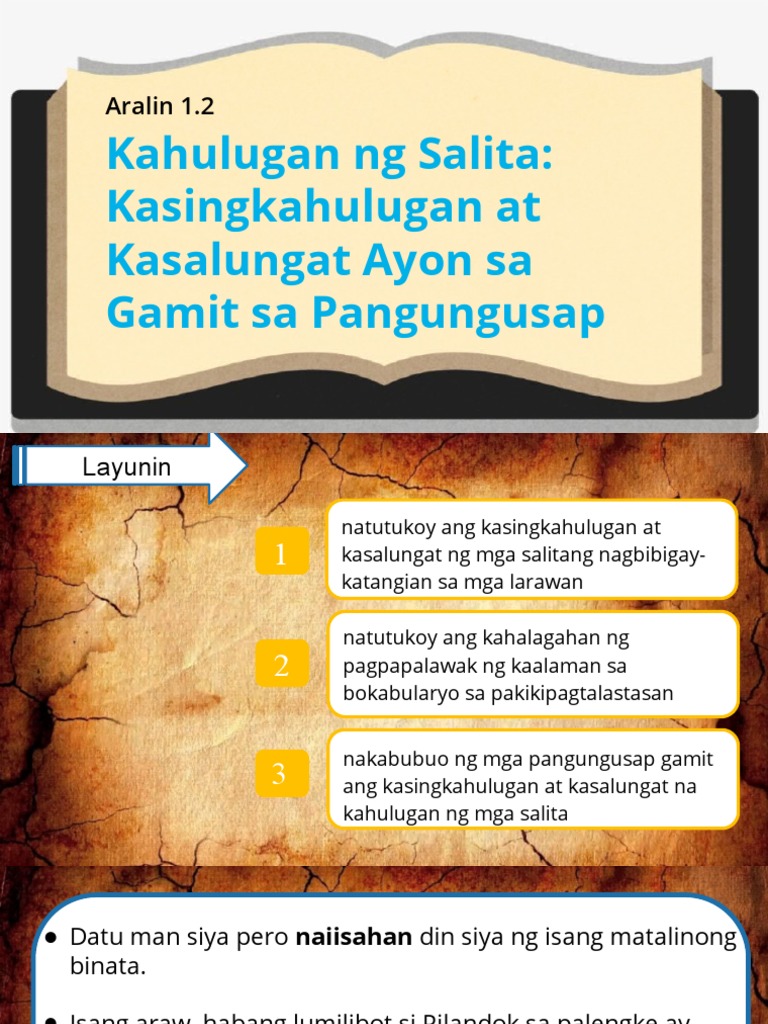 Aralin 1.2 Kasingkahulugan at Kasalungat | PDF
