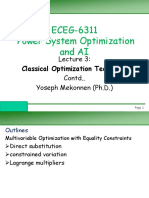 ECEG-6311 Power System Optimization and AI: Contd.. Yoseph Mekonnen (PH.D.)
