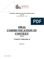 ENG 01 | Oral Communication Core Course Outcome 2