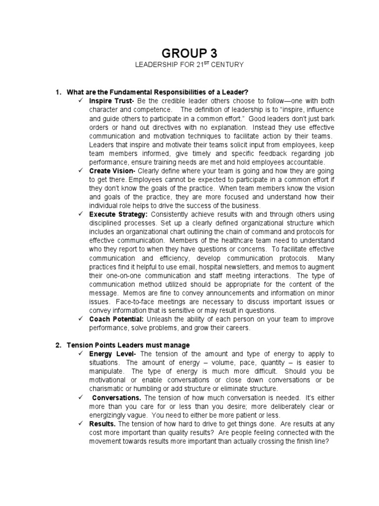 Leadership For 21ST Century | PDF | Leadership | Motivation