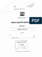 Kenya Gazette Supplement No. 95 Acts No. 15 Highlights Finance Act 2017 Changes