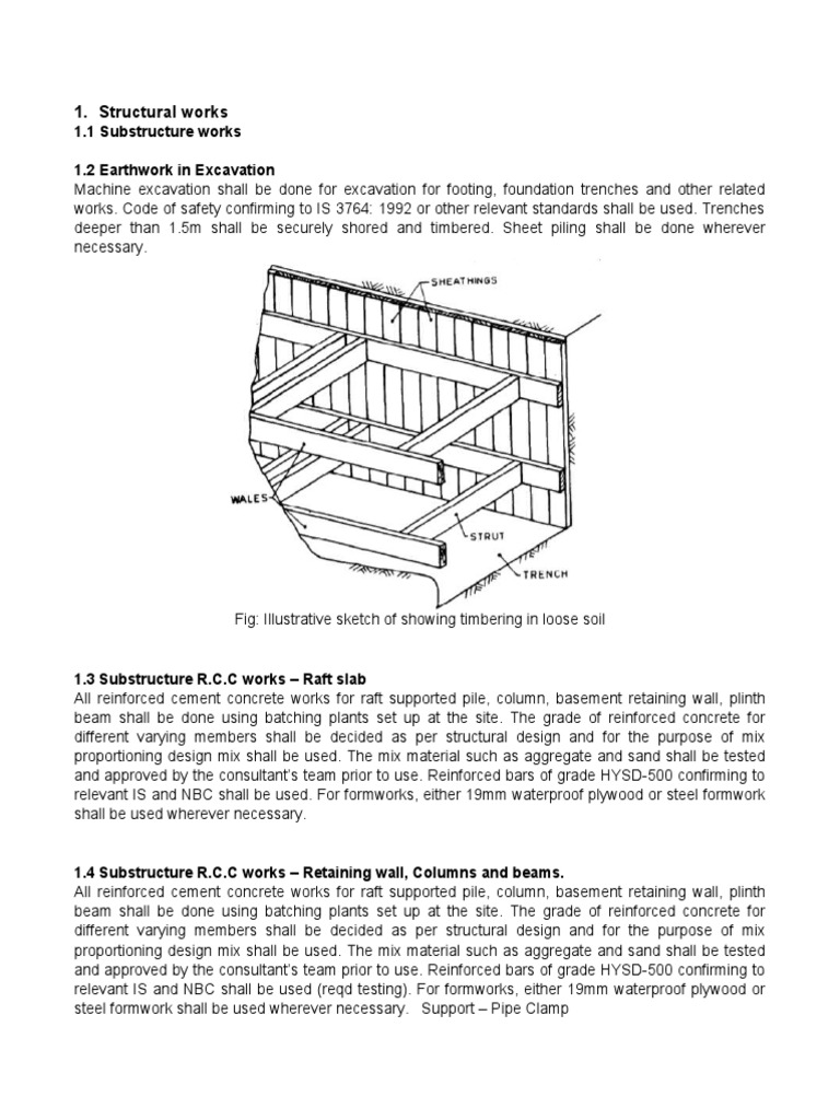 Substructure and Superstructure Construction Guide | PDF | Wall | Deep ...