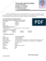 CV of Md. Nefaur Rahman 