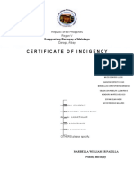 Certificate of Indigency: Sangguniang Barangay of Malobago