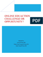Online Eduaction Challenge or Oppurtunity?
