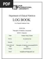 Log Book: Department of Clinical Nutrition