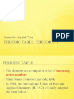 Periodic Table: Periodicity: Prepared By: Ling Pick Yieng