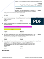 Class 5 Test: Word Problems On HCF and LCM: Choose Correct Answer(s) From Given Choices