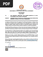 Advisory: "Health, Nutrition and Child Protection Referral Pathway For COVID-19 Emergency."