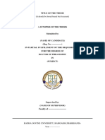 A Synopsis of The Thesis PDF