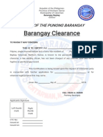 Barangay Clearance Certificate