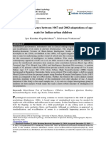 Normative Congruence Between 1967 and 2002 Adaptations of Age Scale For Indian Urban Children