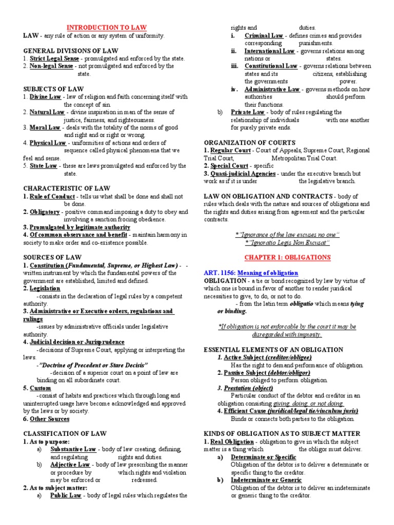 Overview of Legal Concepts and Obligations | PDF | Negligence | Law Of ...