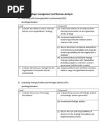 BAIBF 10018 Strategic Management and Business Analysis: Learning Outcomes