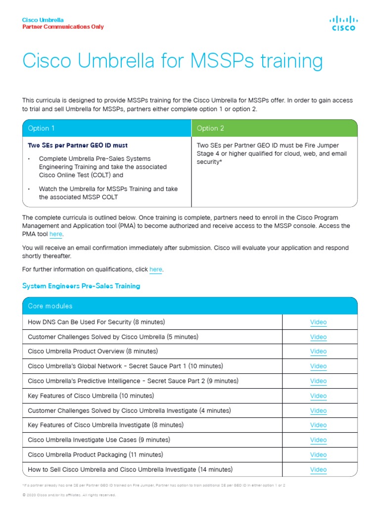 Entrenamiento Umbrella MSSP PDF PDF Computing Information Technology