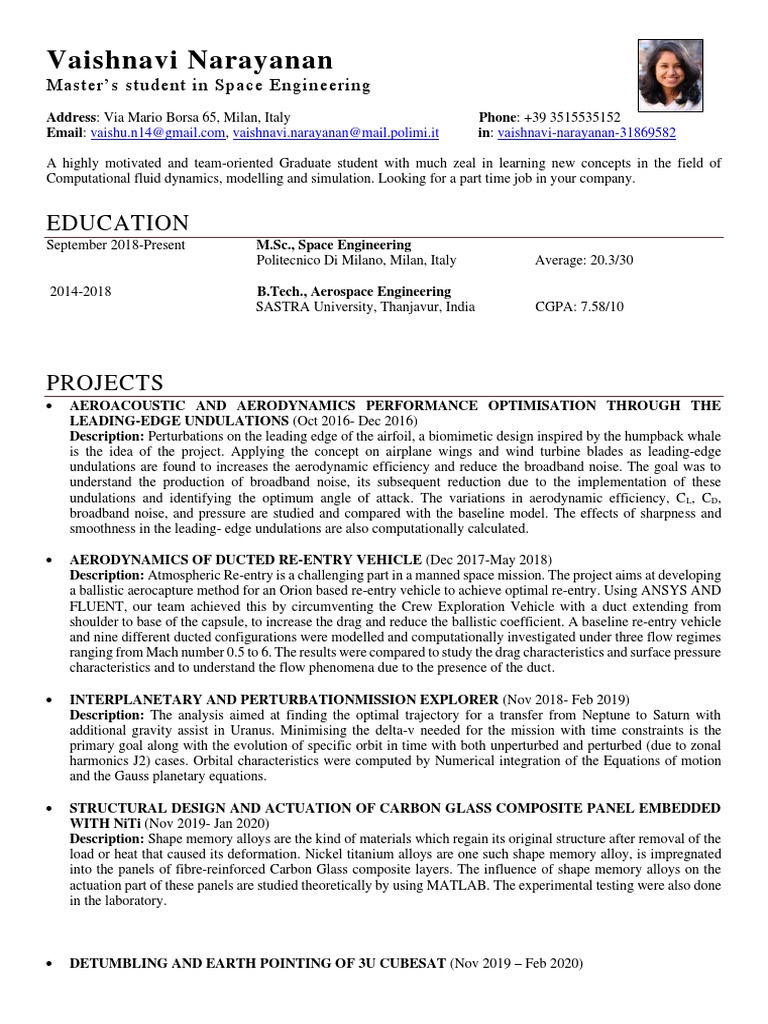 Aspiring Space Engineer's Portfolio | PDF | Orbit | Space Technology