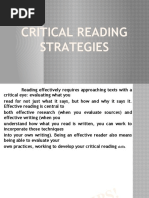 Critical Reading Strategies