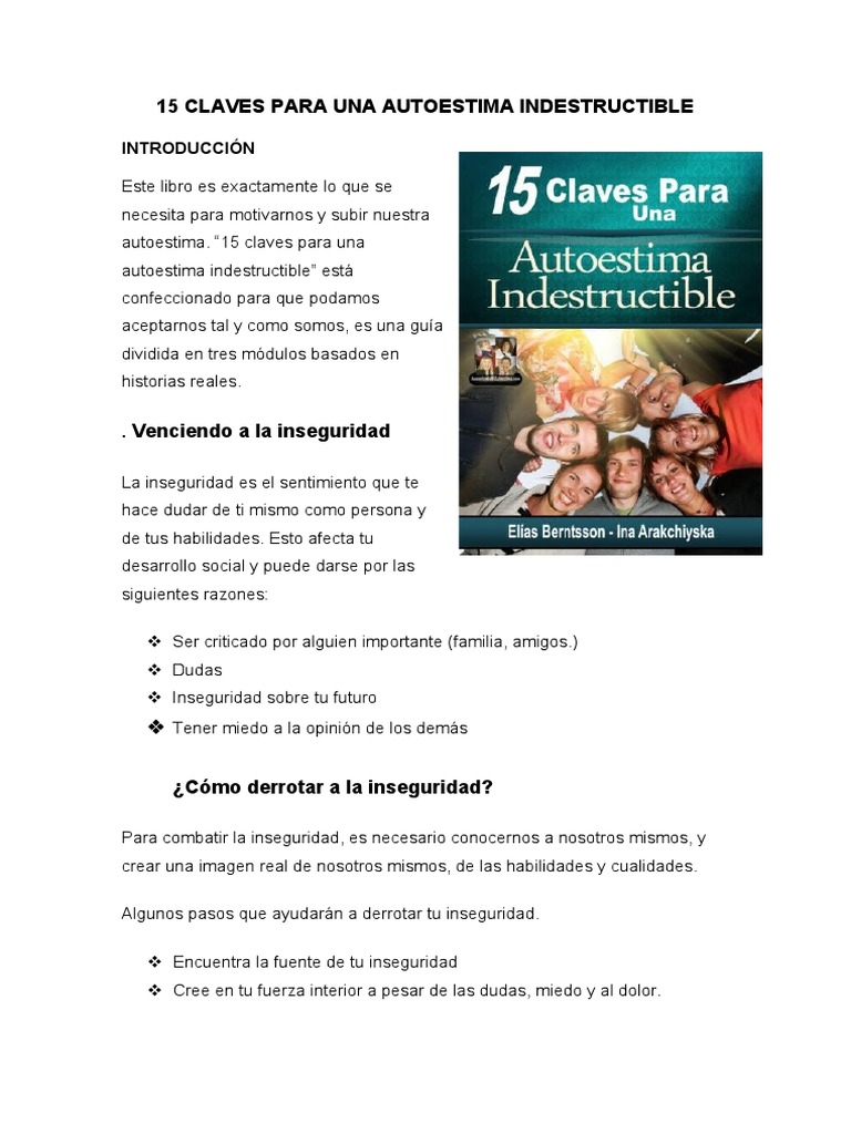 15 Claves para Autoestima Indestructible | PDF | Autoestima | Las emociones