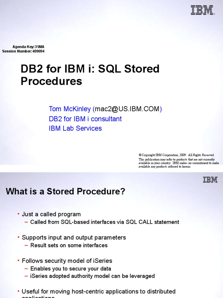 SQL Stored Procedures PDF | PDF | Ibm Db2 | Sql