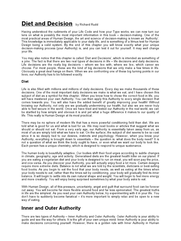 Diet and Decision-Making in Human Design | PDF | Spleen | Decision Making