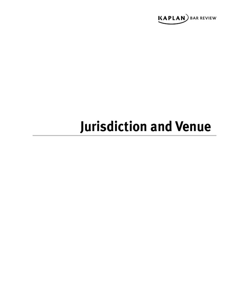 Jurisdiction and Venue PDF Diversity Jurisdiction Amount In