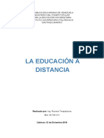 ENSAYO #1 LA EDUCACIÓN A DISTANCIA