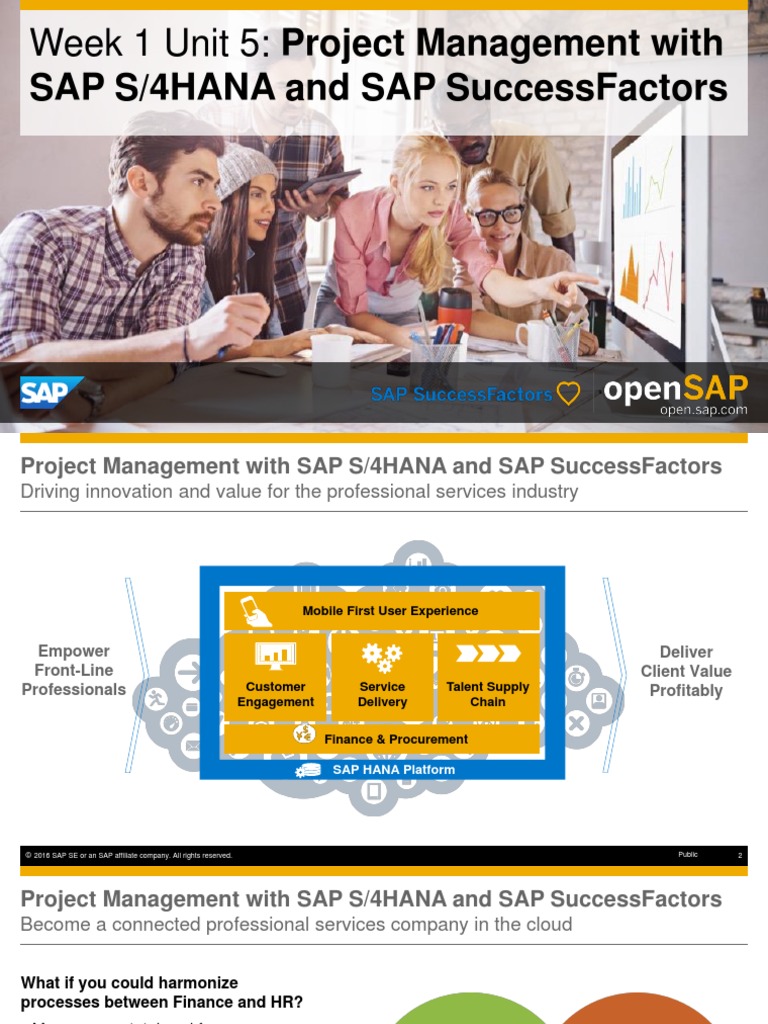Sap S/4Hana and Sap Successfactors: Week 1 Unit 5: Project Management ...
