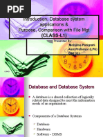 Introduction, Database System Applications & Purpose, Comparison With File MGT