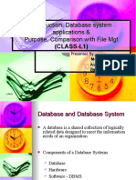 Introduction, Database System Applications & Purpose, Comparison With File MGT