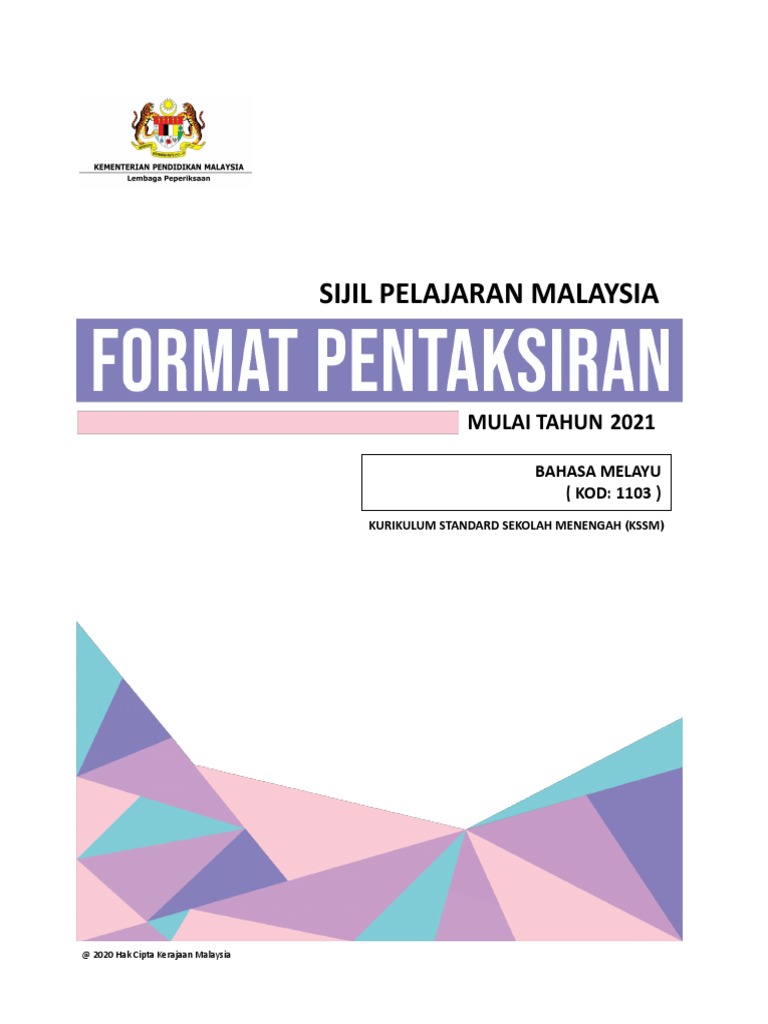 Buku Format Spm 2021 1103 Bahasa Melayu Pdf