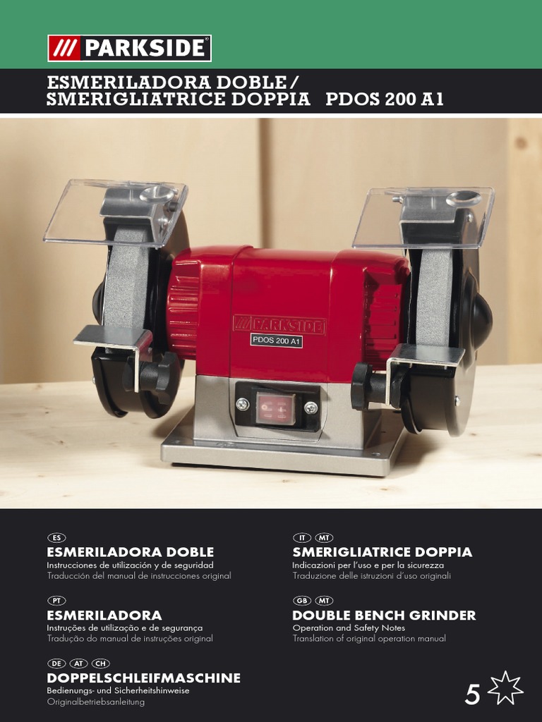Esmeriladora Doble / Smerigliatrice Doppia Pdos 200 A1 | PDF | Enchufes y  tomas de corriente alterna | Tornillo