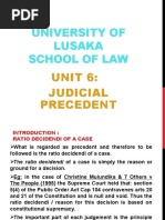 Legal Process Unit 6 Judicial Precedent