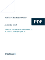 Mark Scheme (Results) January 2018: Pearson Edexcel International GCSE in Physics (4PH0) Paper 2P