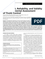 Refinement, Reliability, and Validity of The Segmental Assessment of Trunk Control